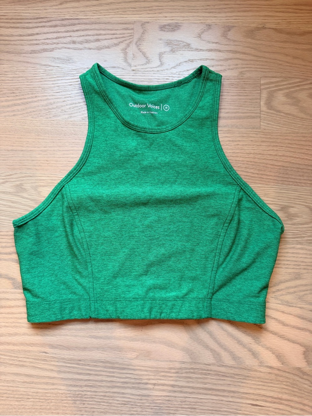 Outdoor Voices Kelly Green High-Neck Racerback Crop Top